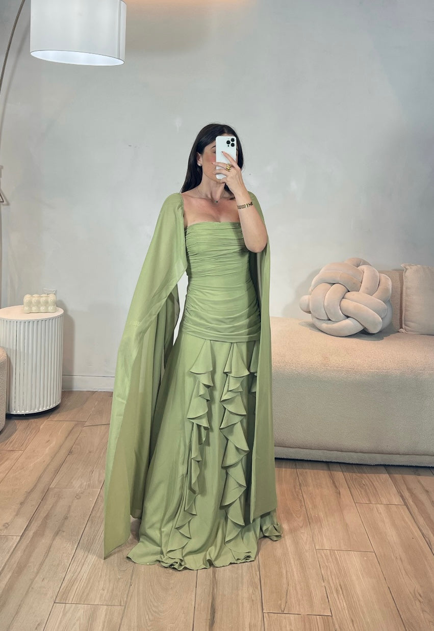VESTIDO LARGO VERDE