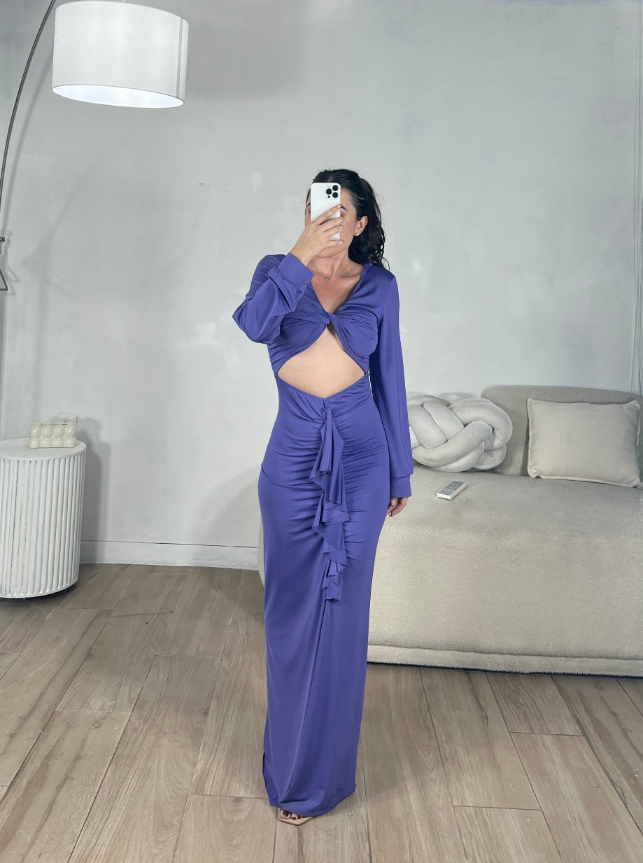 VESTIDO LARGO MORADO BÁSICO