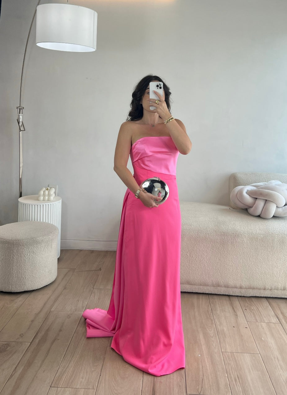 VESTIDO LARGO STRAPPLE ROSA