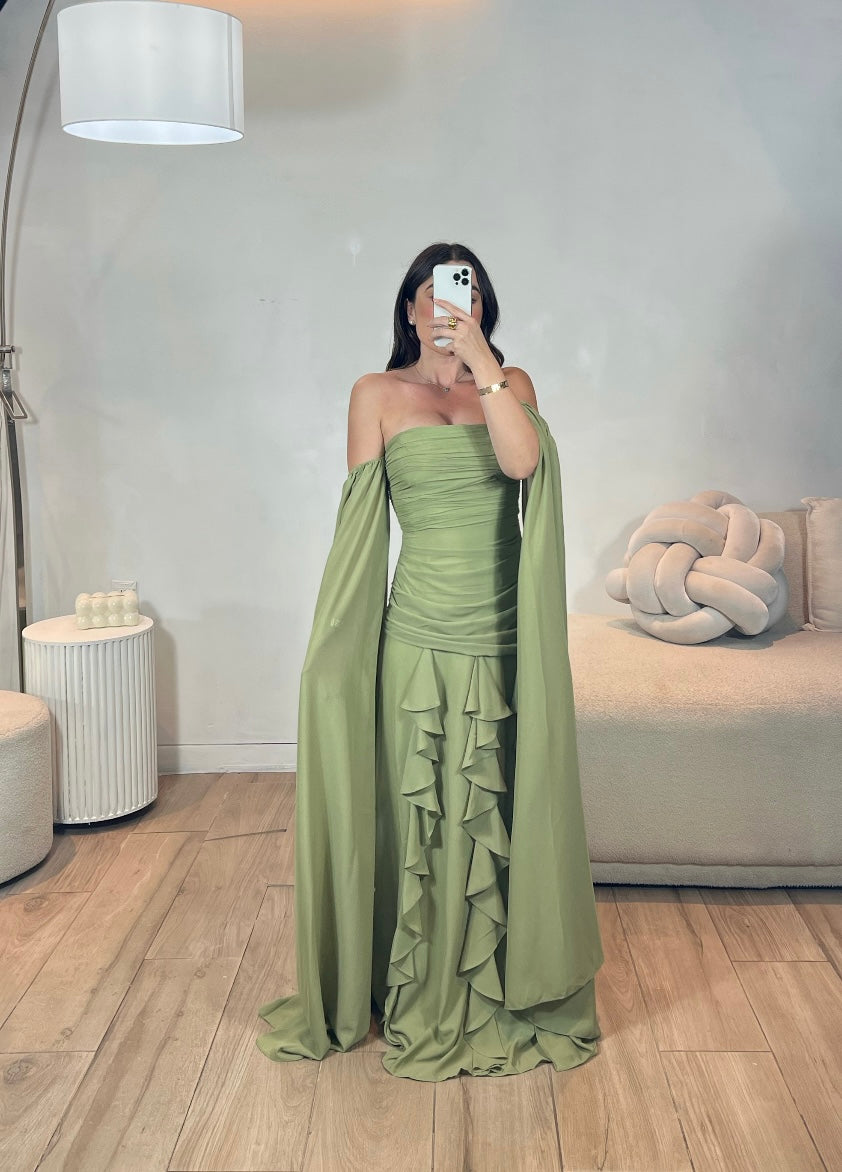 VESTIDO LARGO VERDE