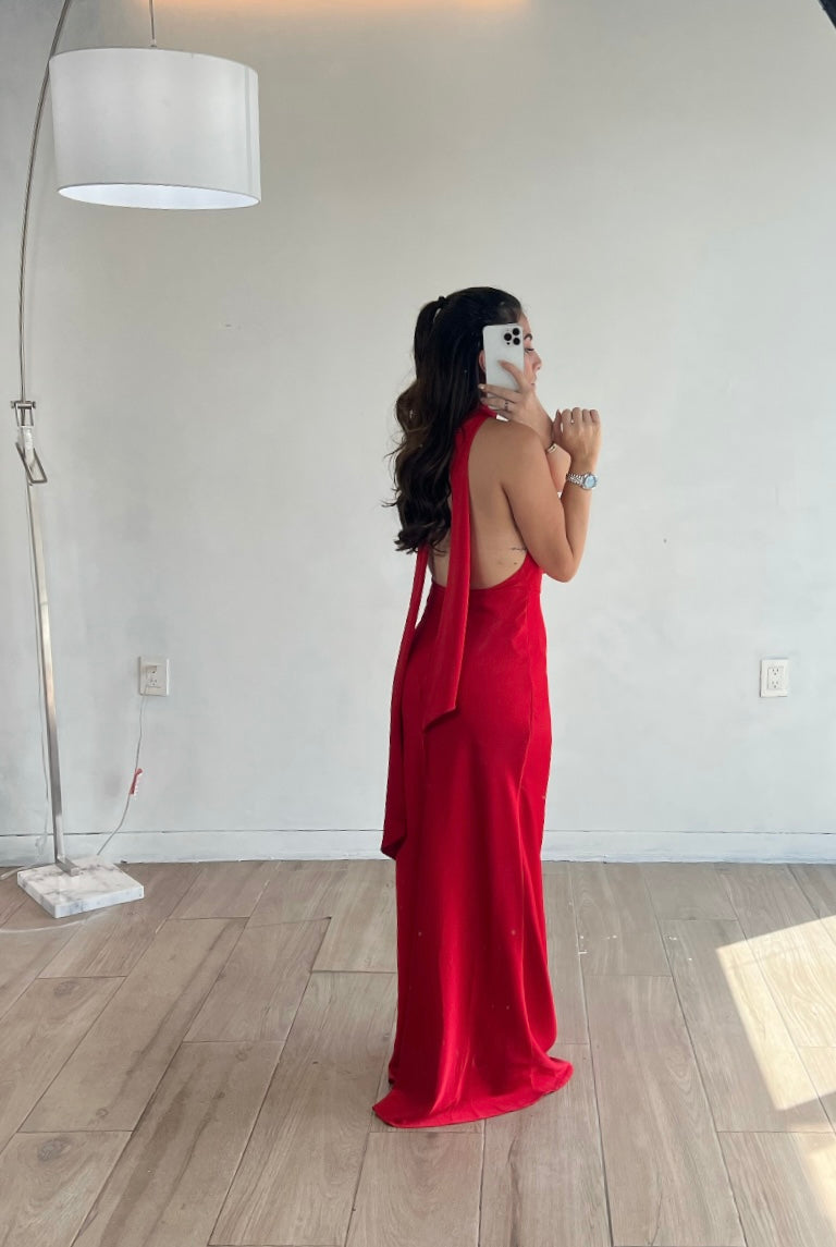 VESTIDO LARGO ROJO