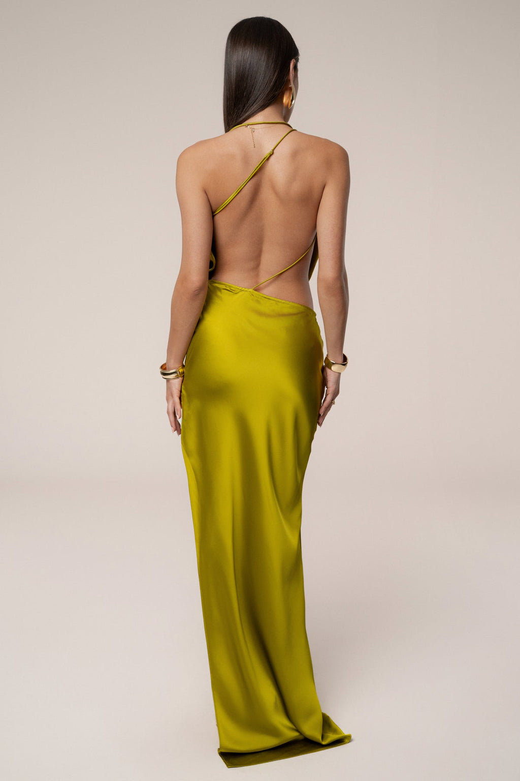 VESTIDO VERDE LIMON BACKLESS