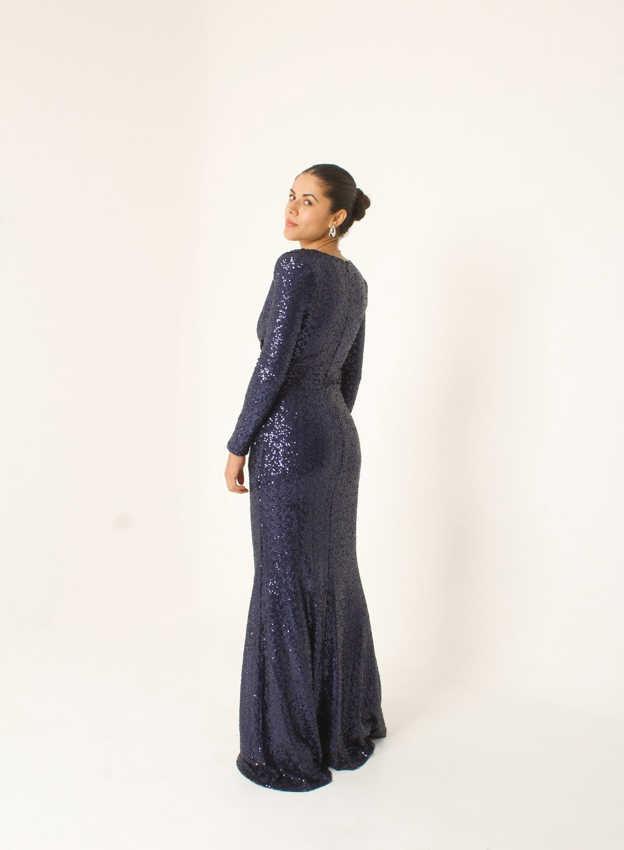 VESTIDO LARGO AZUL MARINO