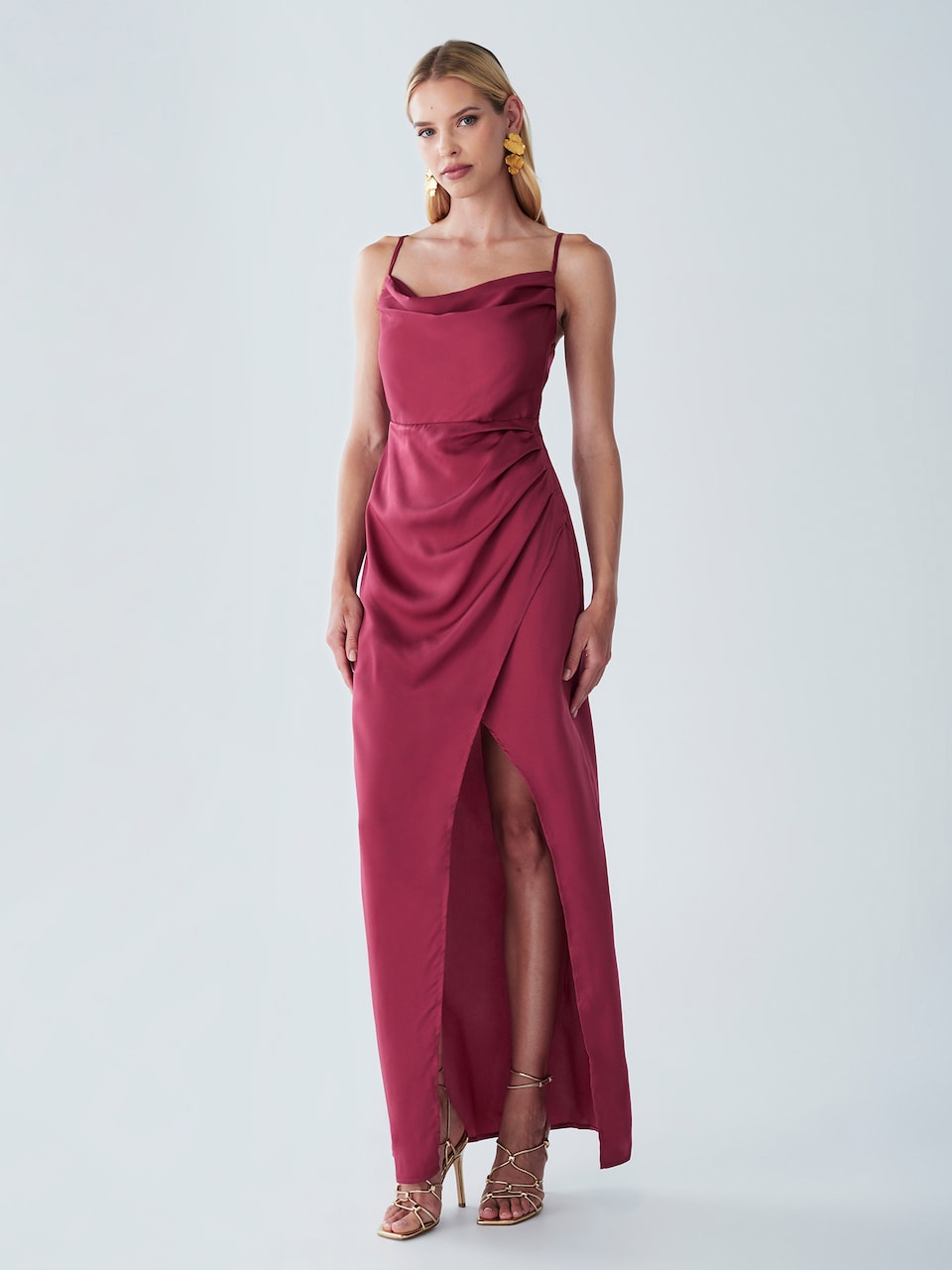 VESTIDO TINTO LARGO SATIN