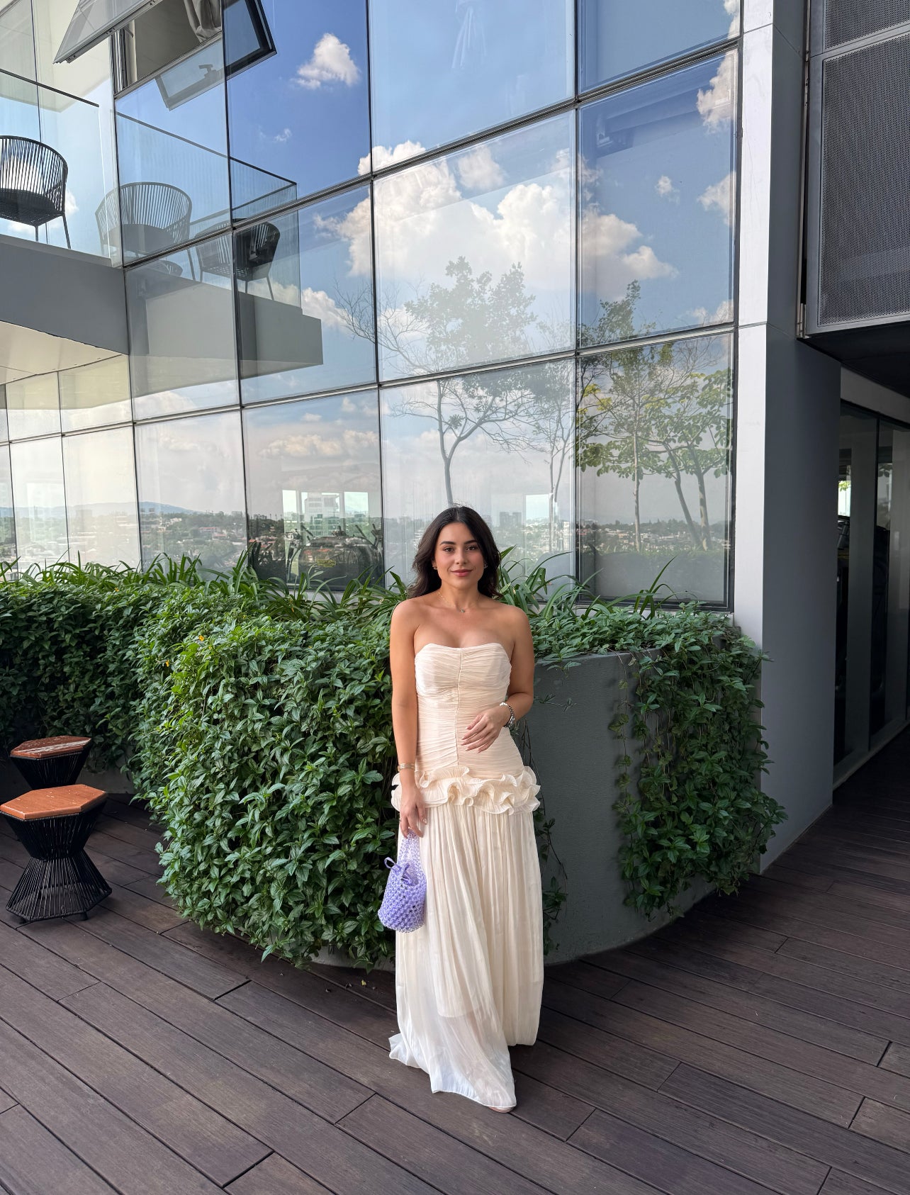 VESTIDO LARGO BEIGE HUESO IVORY