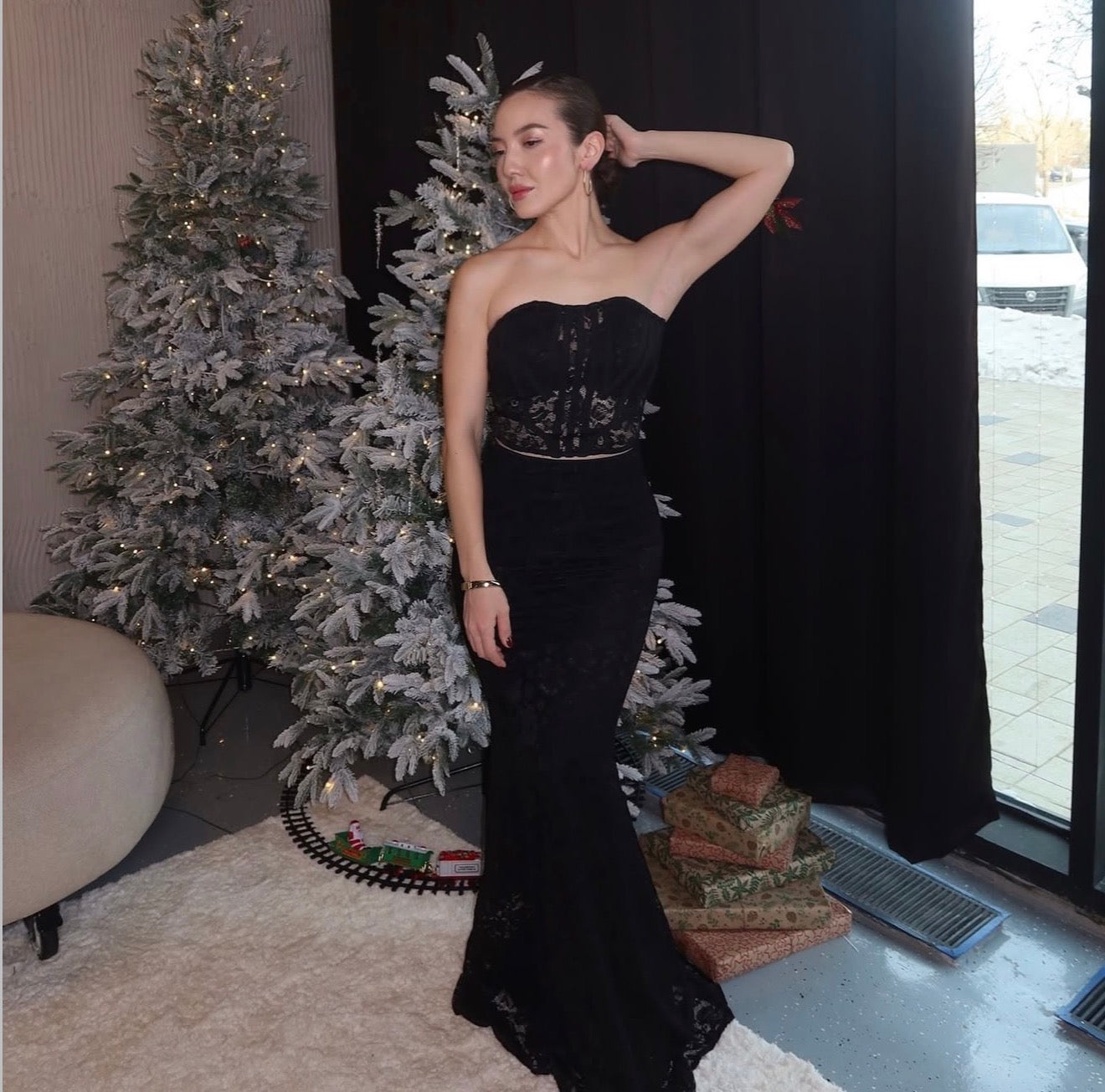 CONJUNTO NEGRO DE ENCAJE