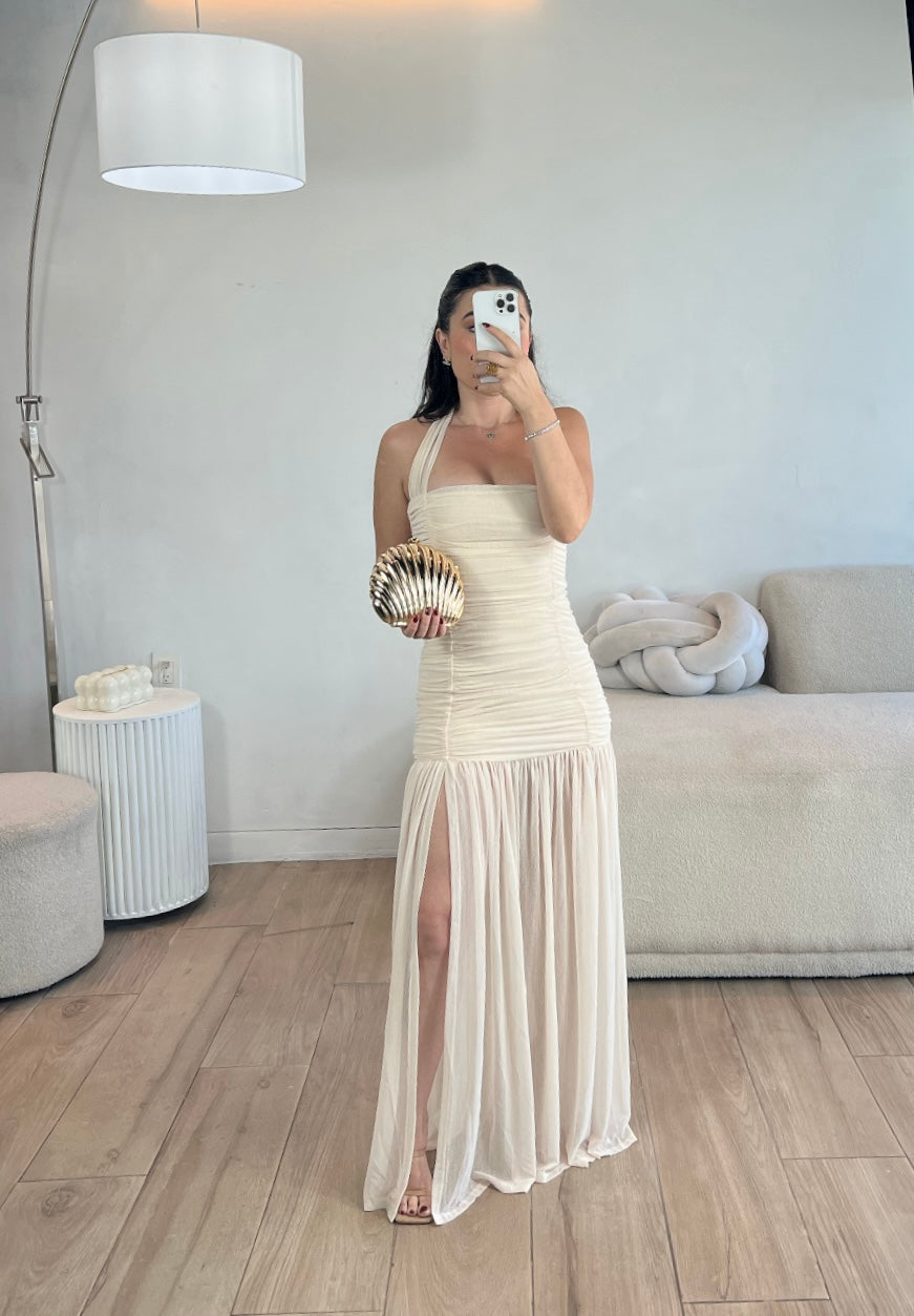 VESTIDO LARGO COLOR IVORY