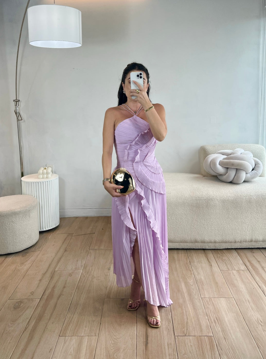 VESTIDO MORADO HALTER