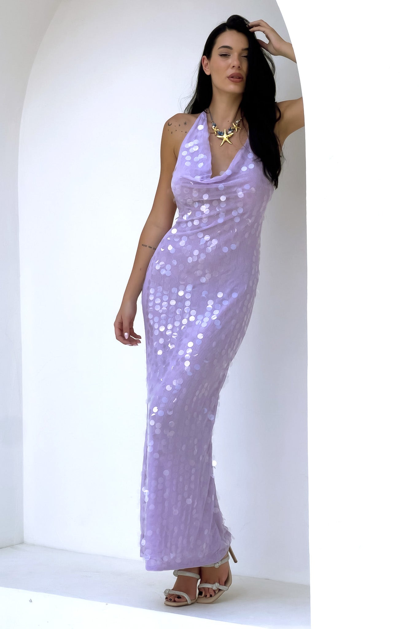 VESTIDO LARGO MORADO