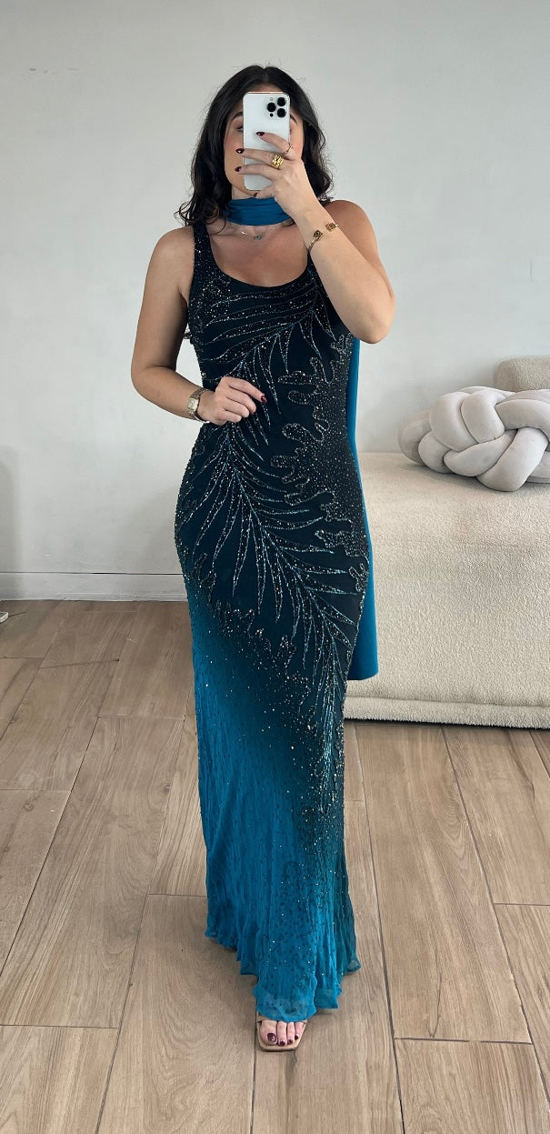 VESTIDO LAGRO DEGRADADO BORDADO