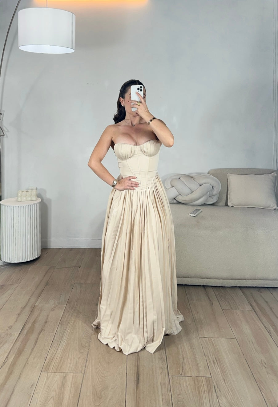 VESTIDO DE CORSET COLOR HUESO
