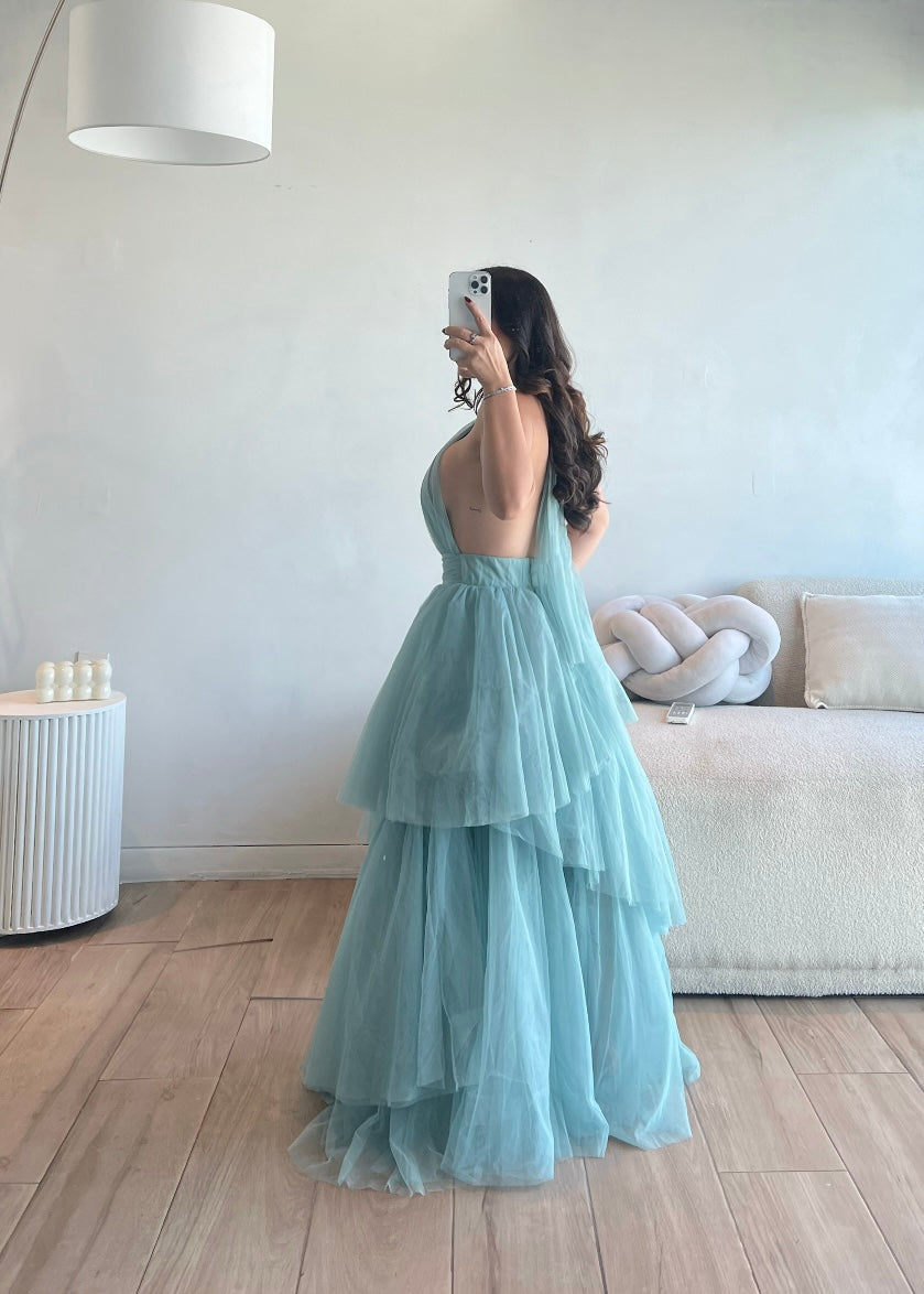 VESTIDO HALTER DE TUL