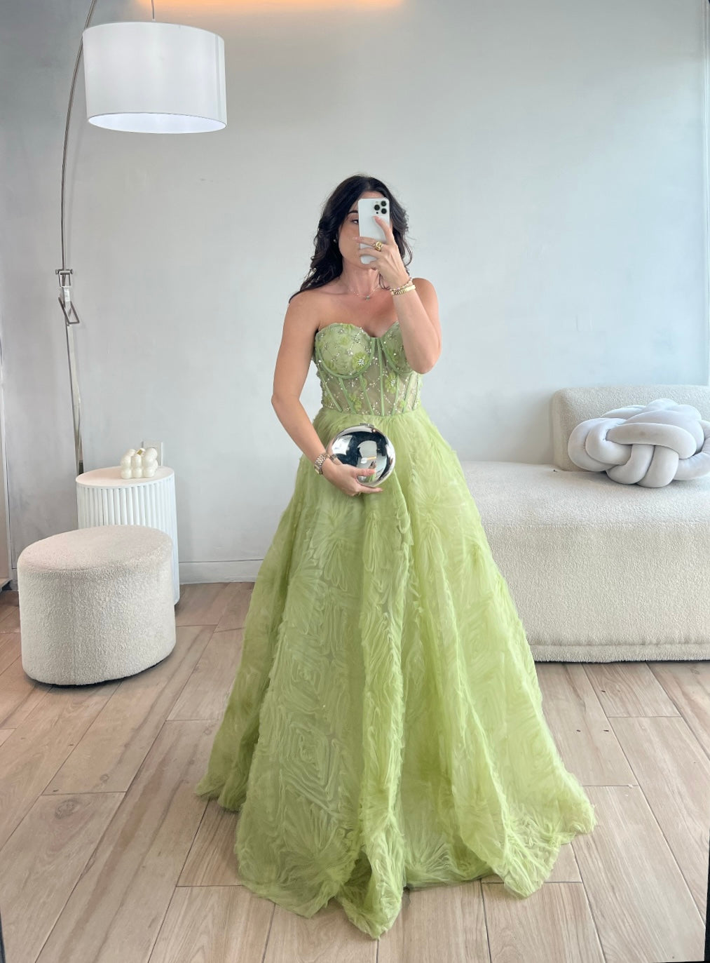 VESTIDO VERDE LARGO AMPON