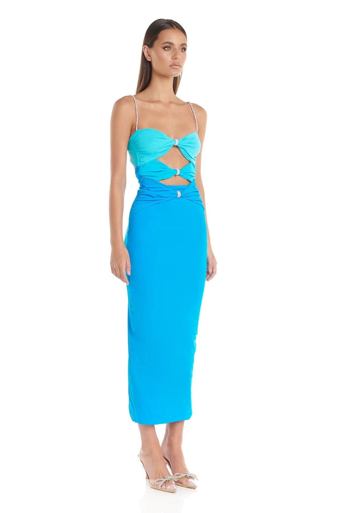 VESTIDO AZUL CUTOUT