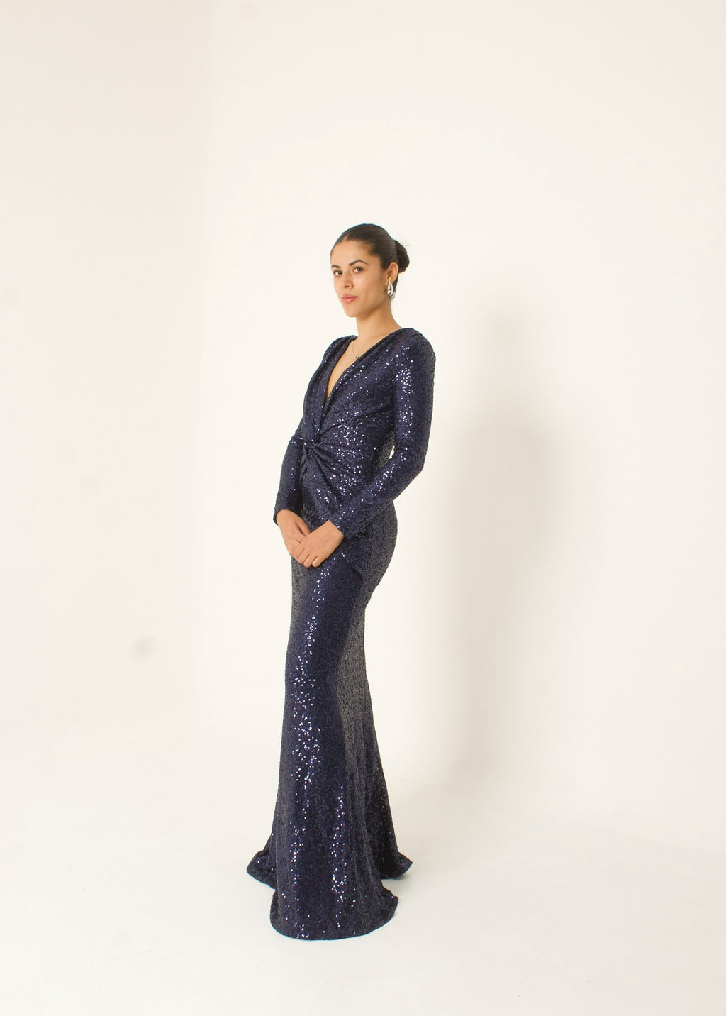 VESTIDO LARGO AZUL MARINO