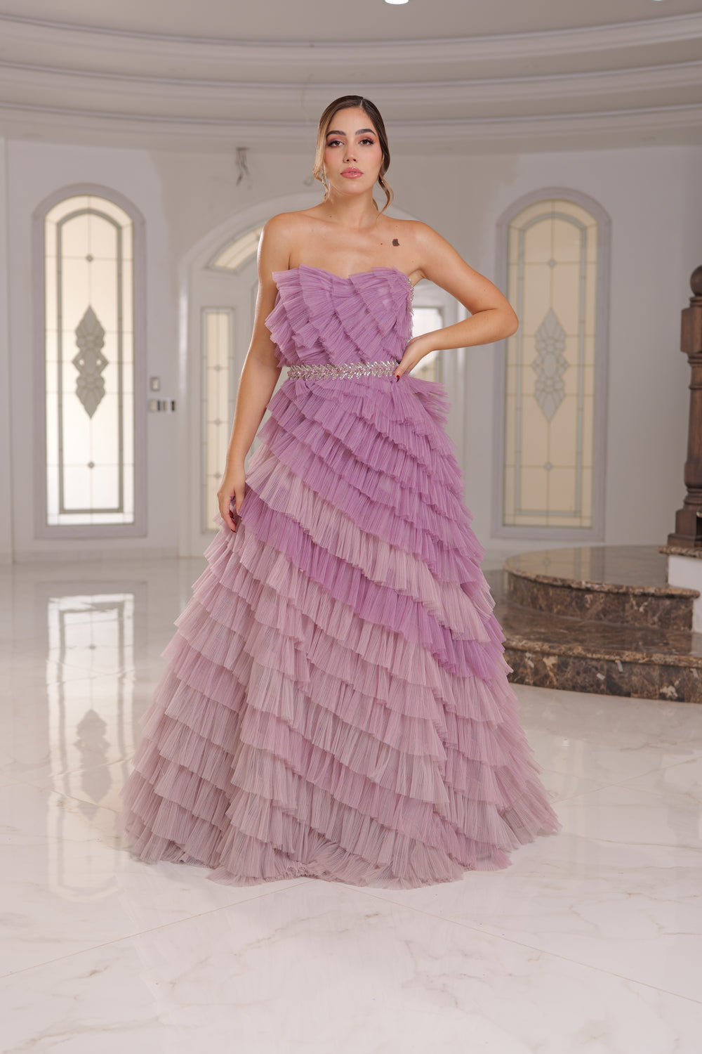 VESTIDO STRAPLESS MORADO