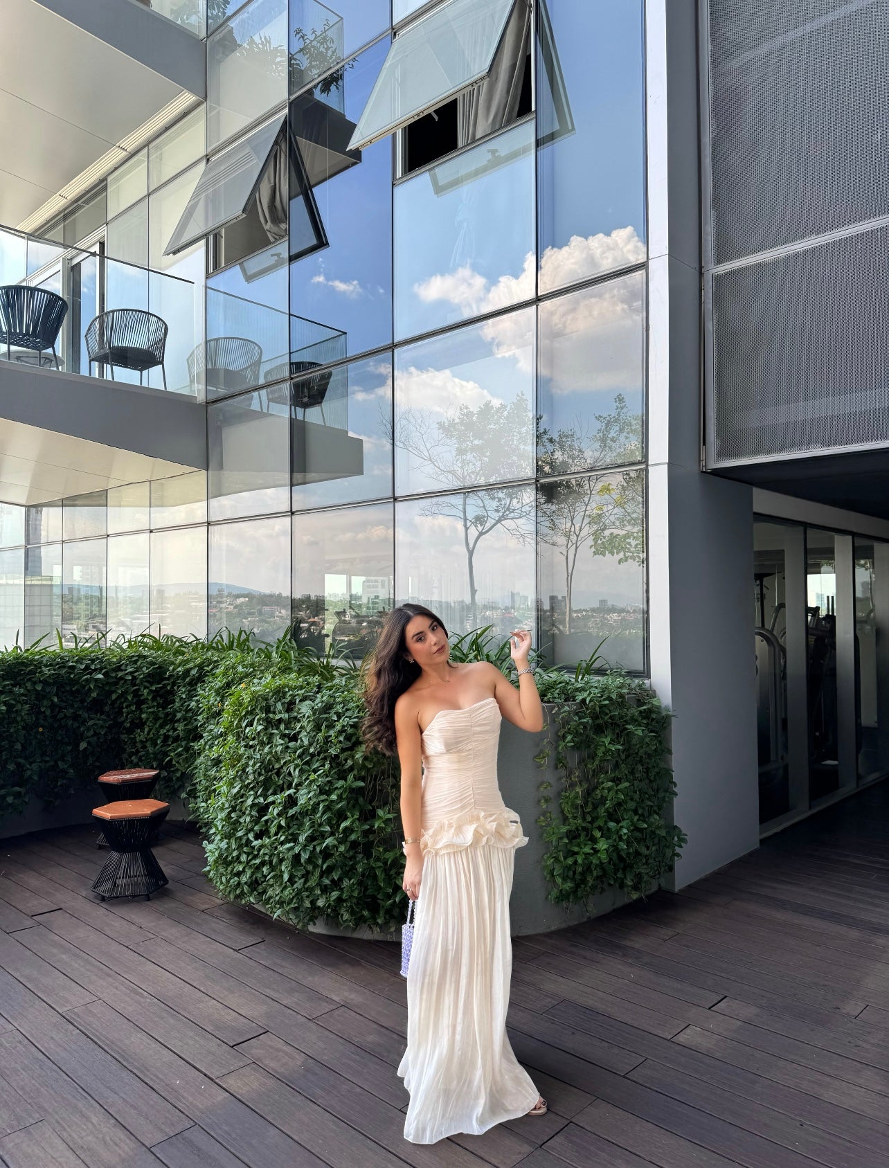 VESTIDO LARGO BEIGE HUESO IVORY