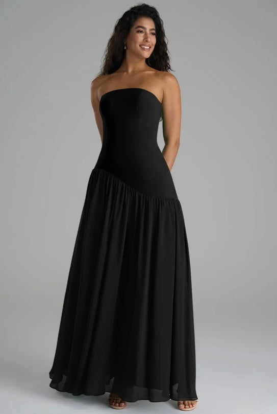 VESTIDO NEGRO LARGO BÁSICO