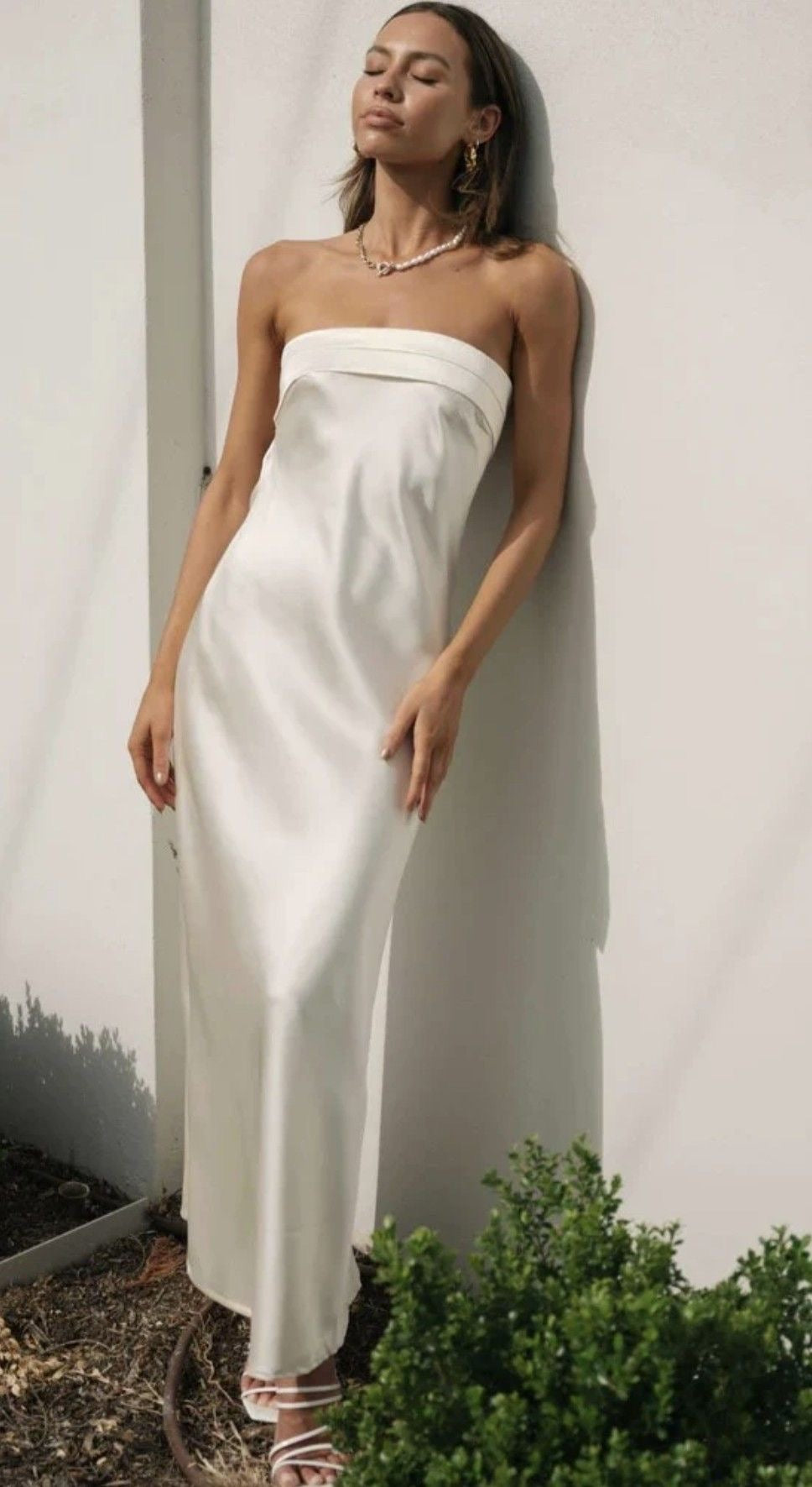 VESTIDO BLANCO BÁSICO SATIN