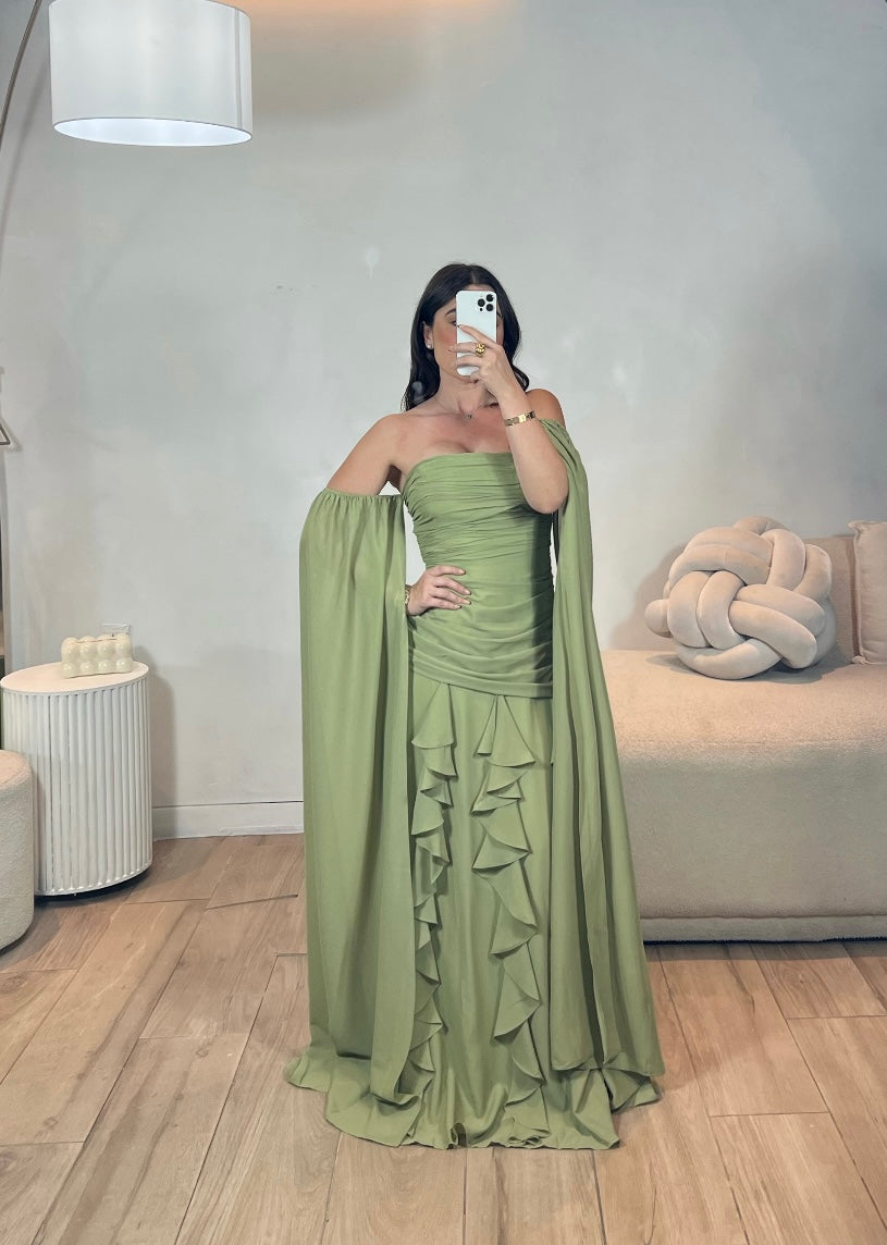 VESTIDO LARGO VERDE