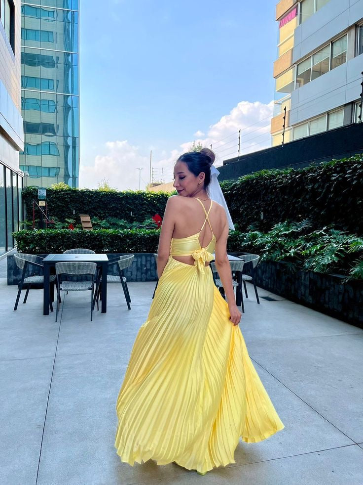 VESTIDO AMARILLO LARGO