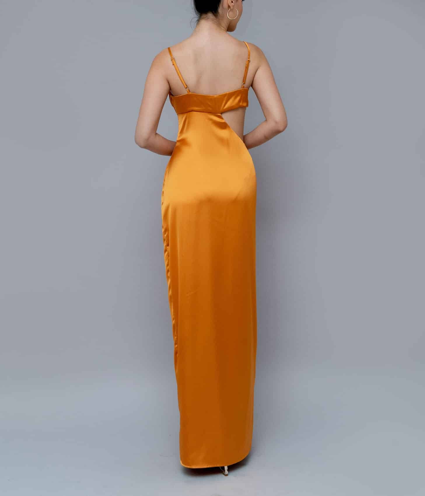 VESTIDO LARGO NARANJA