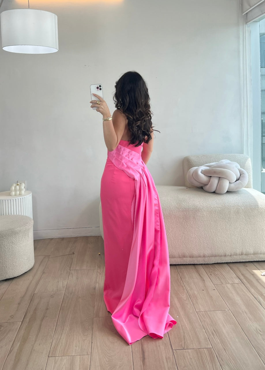 VESTIDO LARGO STRAPPLE ROSA