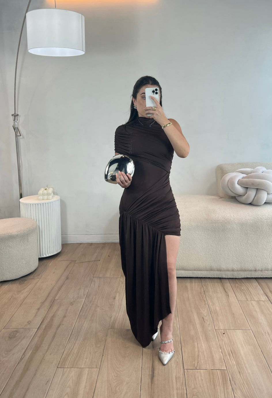 VESTIDO CORTO CAFÉ