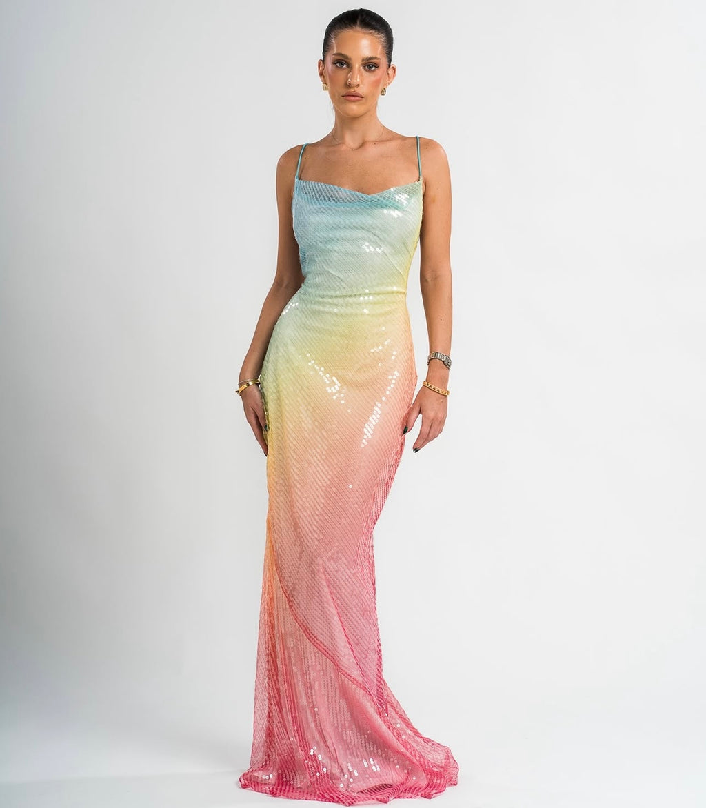 VESTIDO ARCOÍRIS LENTEJUELAS