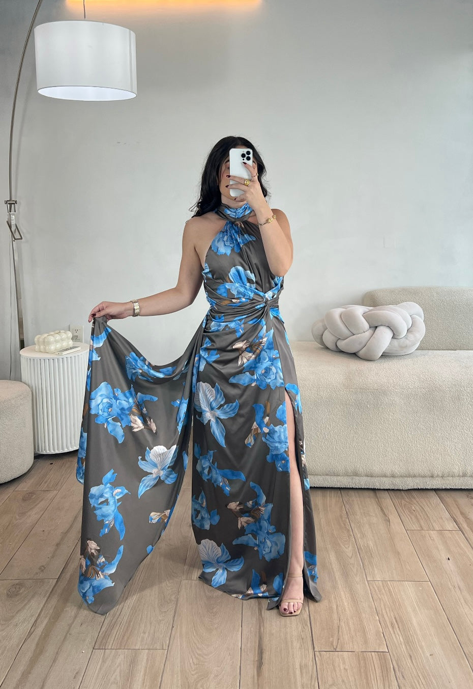 VESTIDO GRIS HALTER