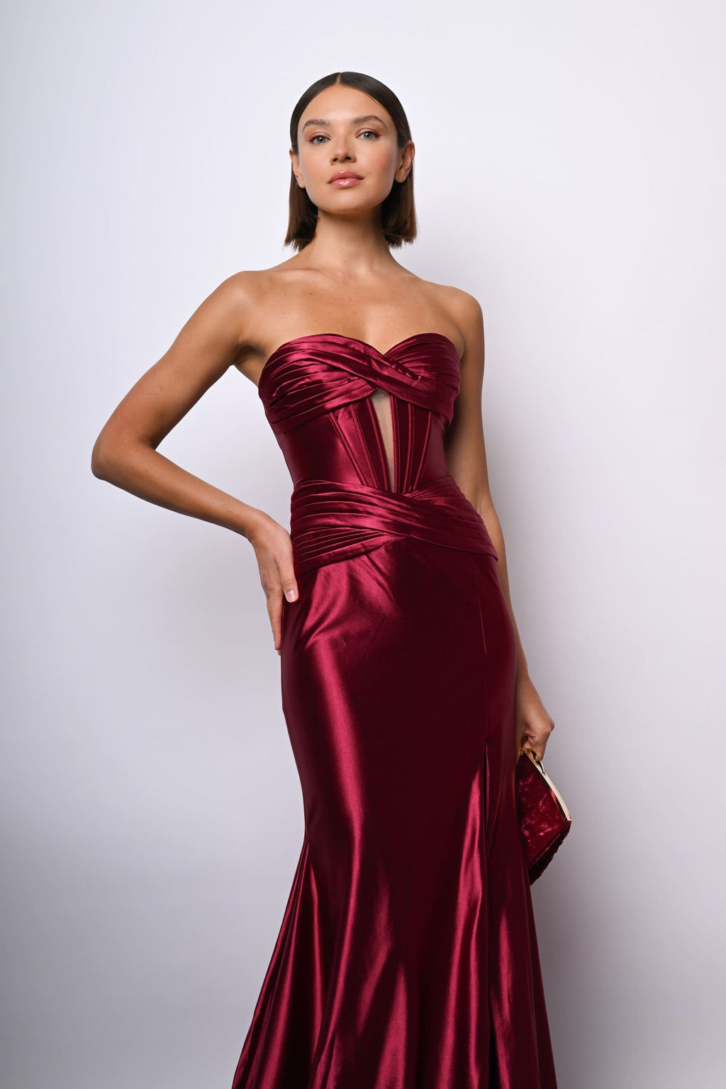 VESTIDO LARGO TINTO DE SATIN
