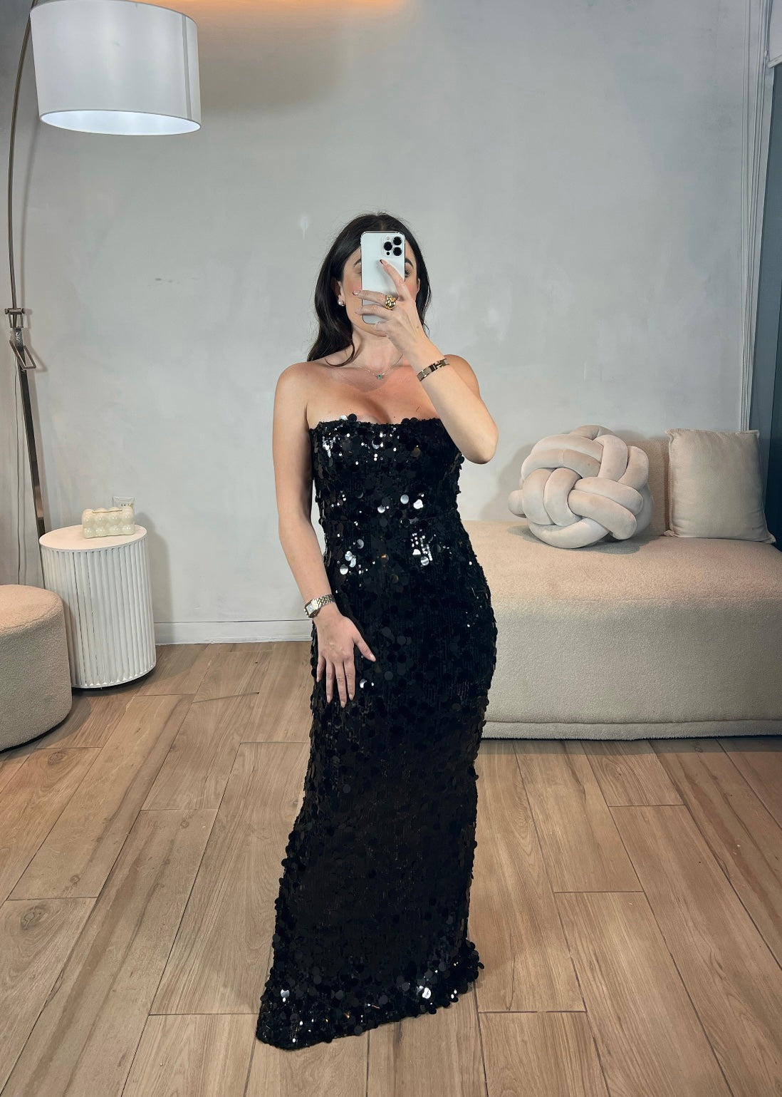 VESTIDO LARGO NEGRO STRAPPLE