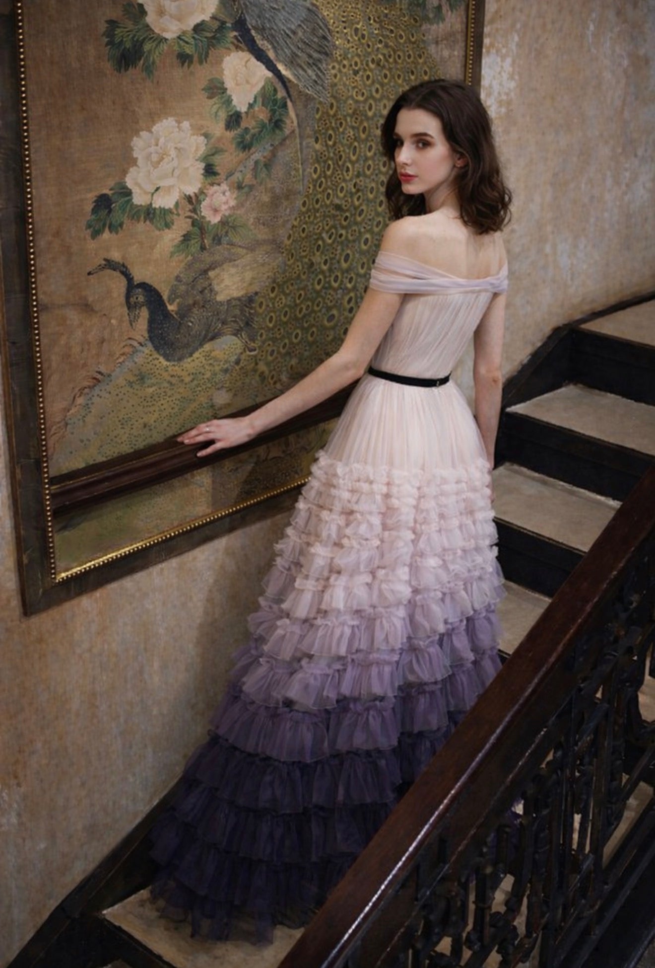 VESTIDO LARGO BICOLOR