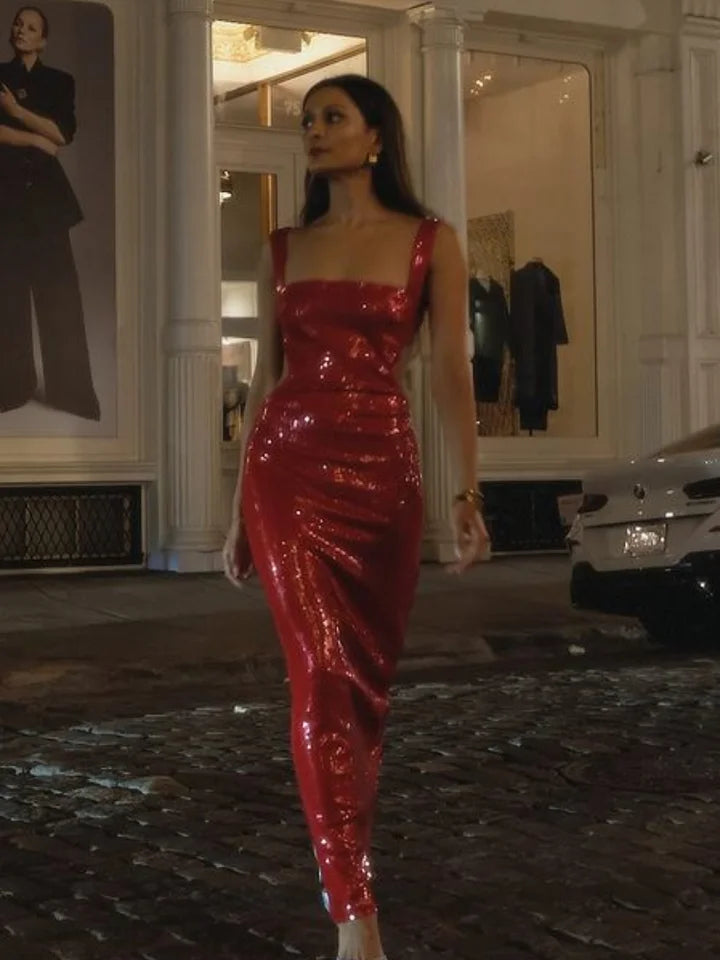 VESTIDO ROJO DE LENTEJUELAS