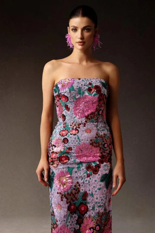 VESTIDO STRAPLESS MORADO