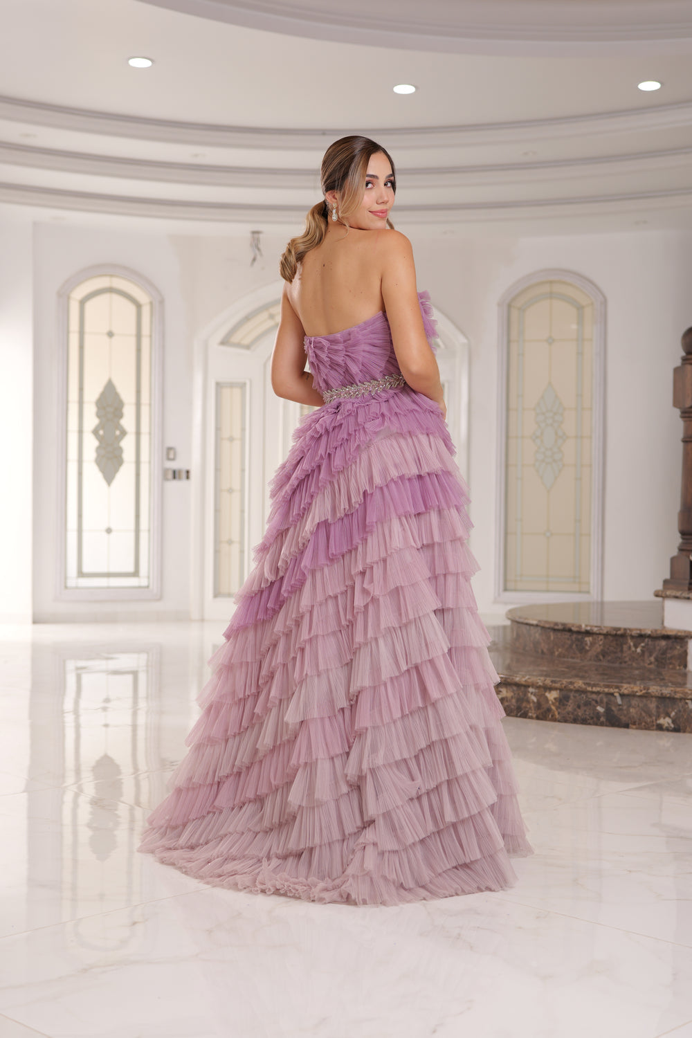 VESTIDO STRAPLESS MORADO