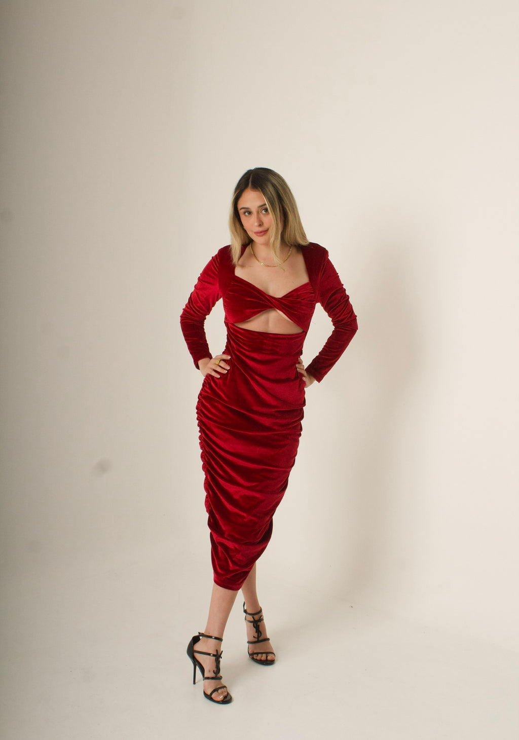 VESTIDO ROJO MANGA LARGA