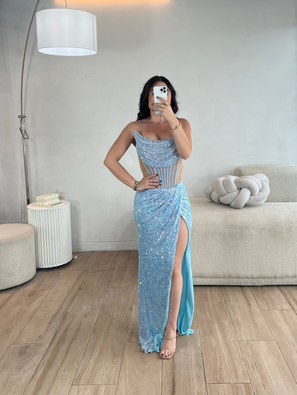 VESTIDO STRAPPLE AZUL BAJITO