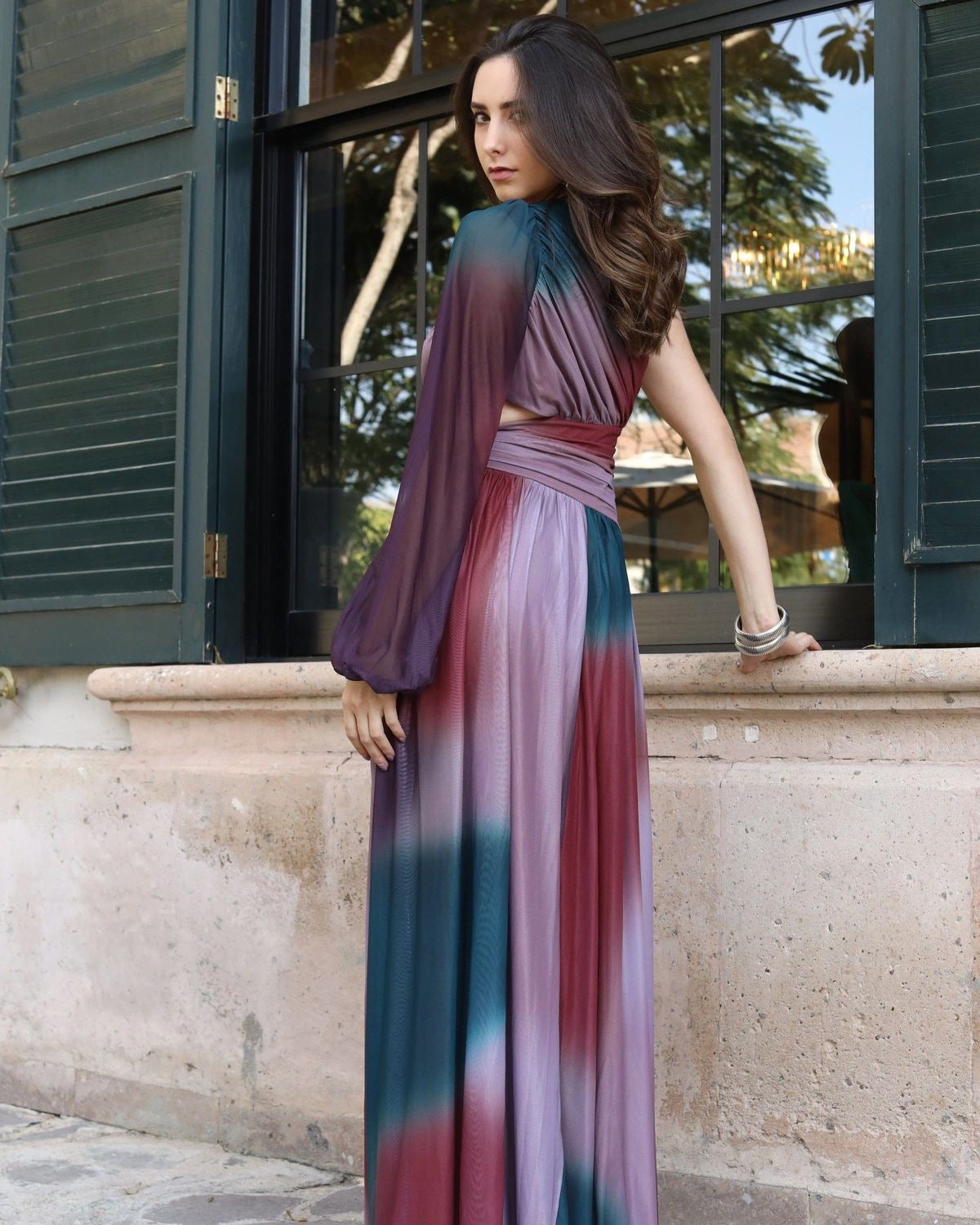 VESTIDO LARGO ONE SHOLDER COLOR