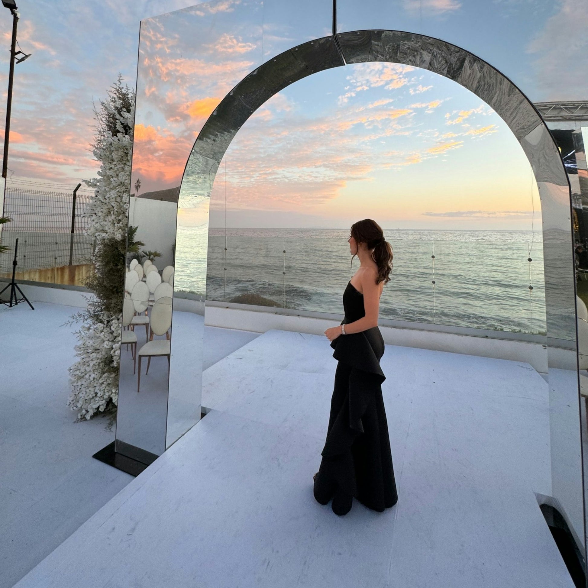 VESTIDO NEGRO LARGO STRAPLE