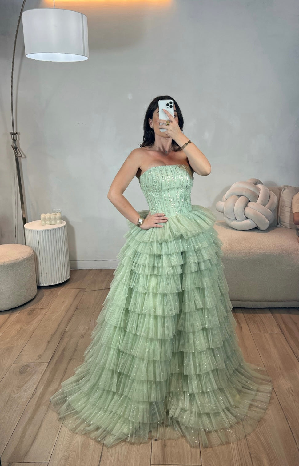 VESTIDO LARGO VERDE STRAPPLE