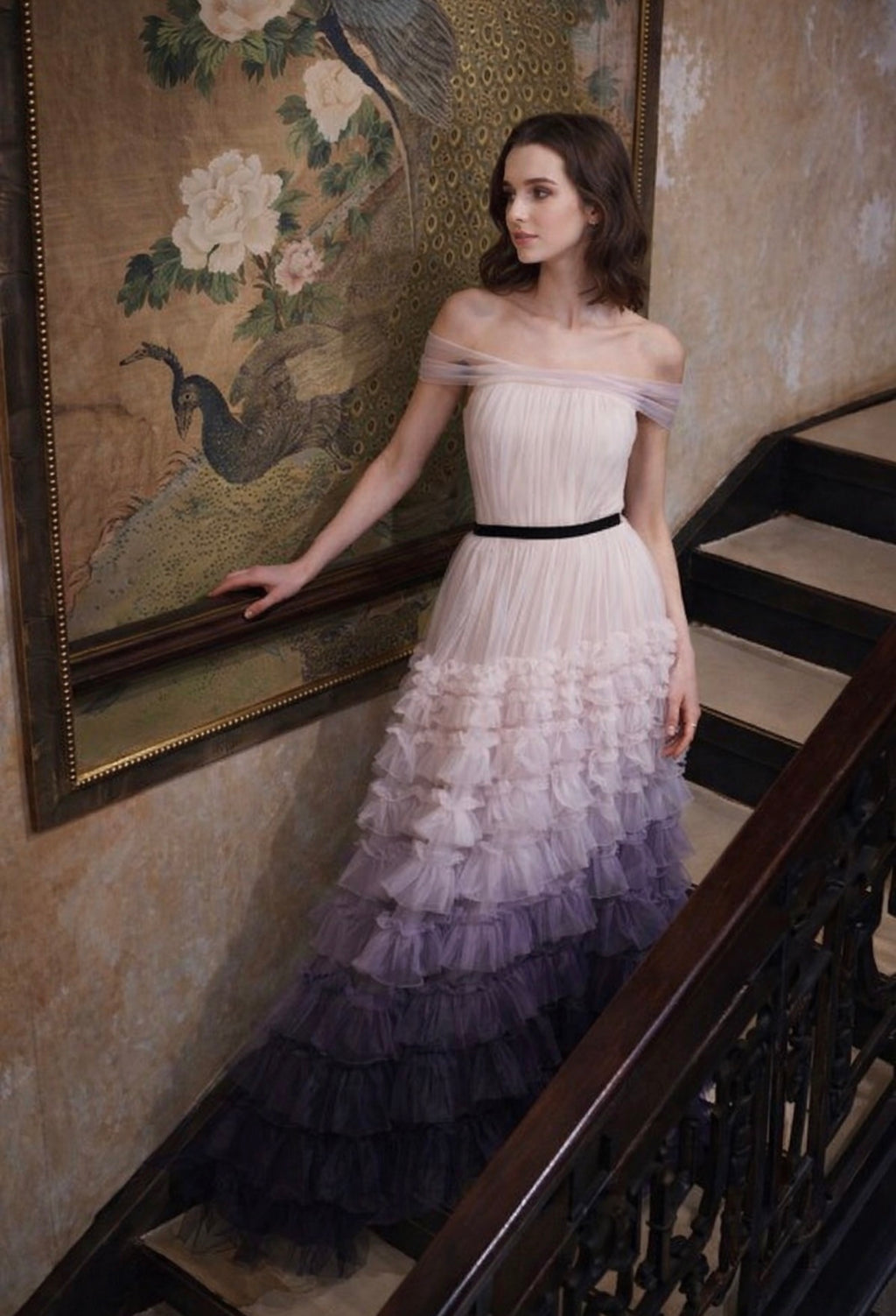 VESTIDO LARGO BICOLOR