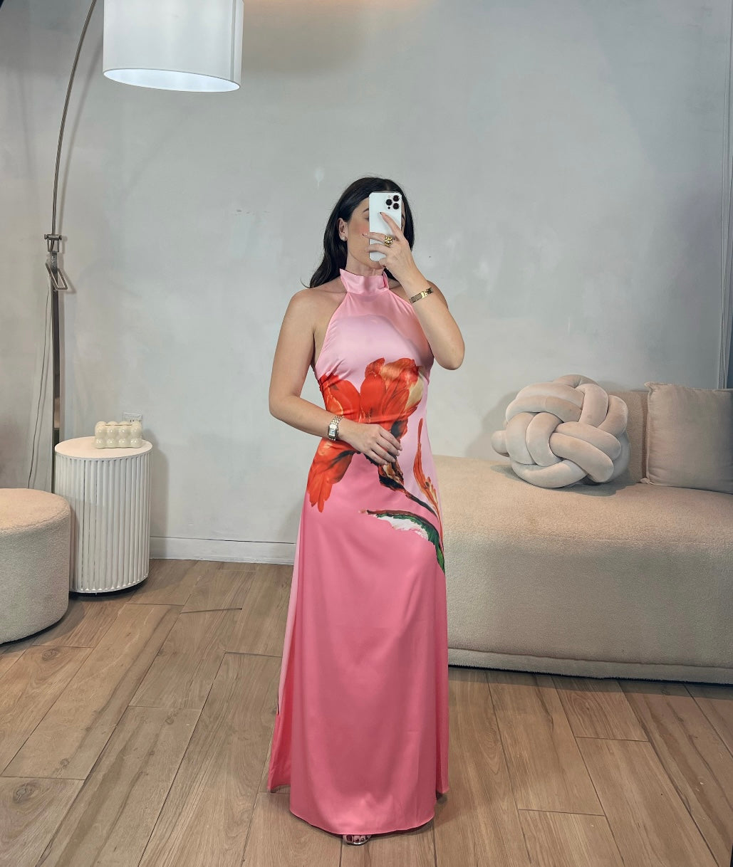 VESTIDO HALTER FLOR