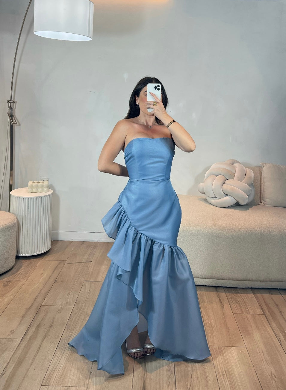 VESTIDO LARGO AZUL STRAPPLE