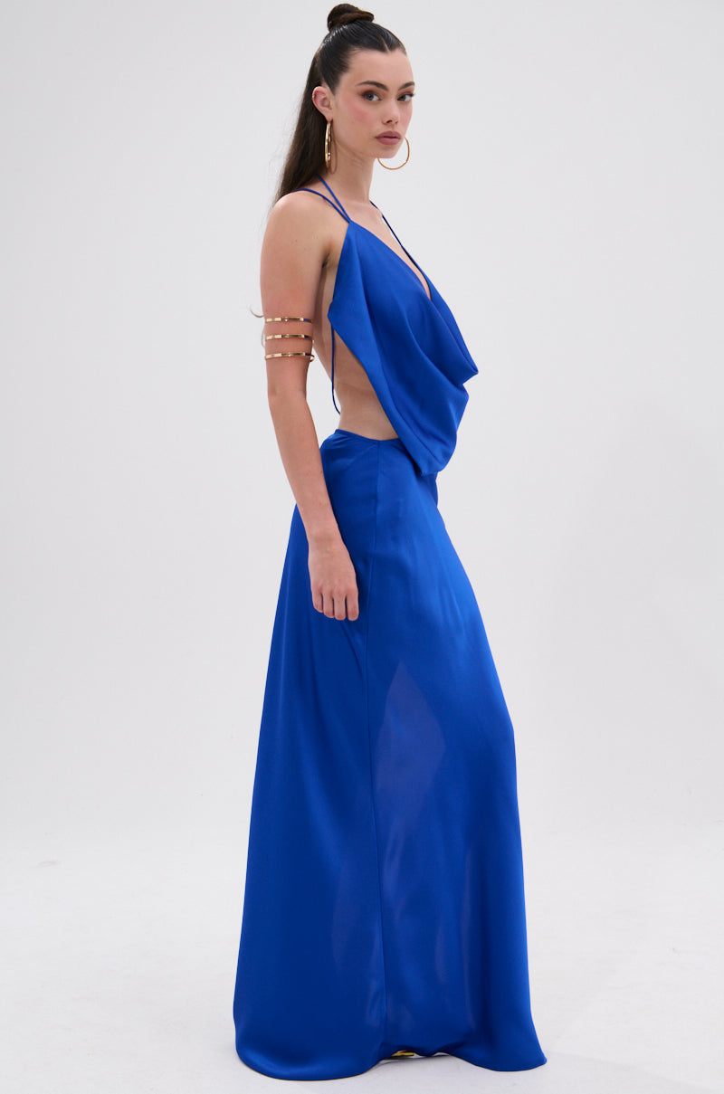 VESTIDO AZUL LARGO BACKLESS