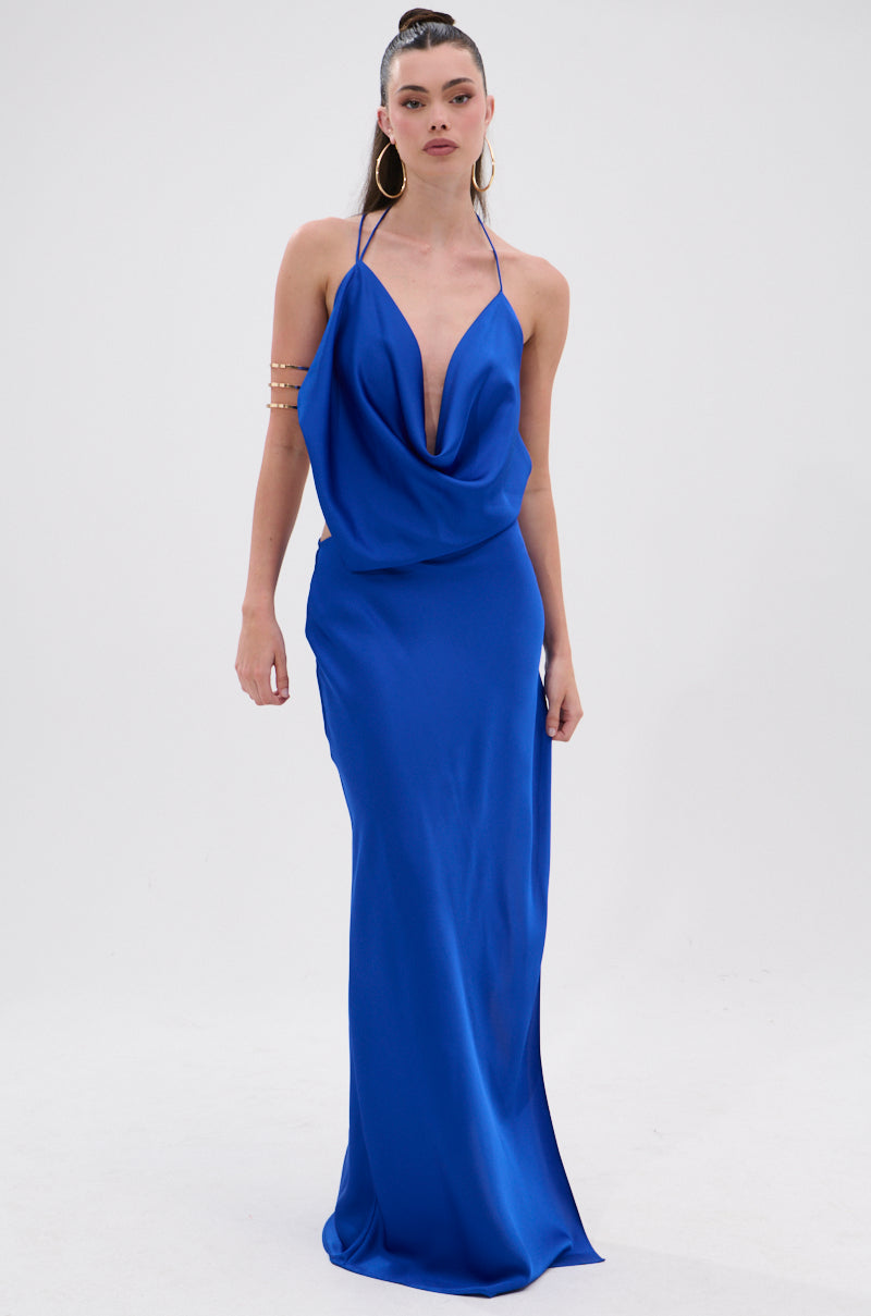 VESTIDO AZUL LARGO BACKLESS