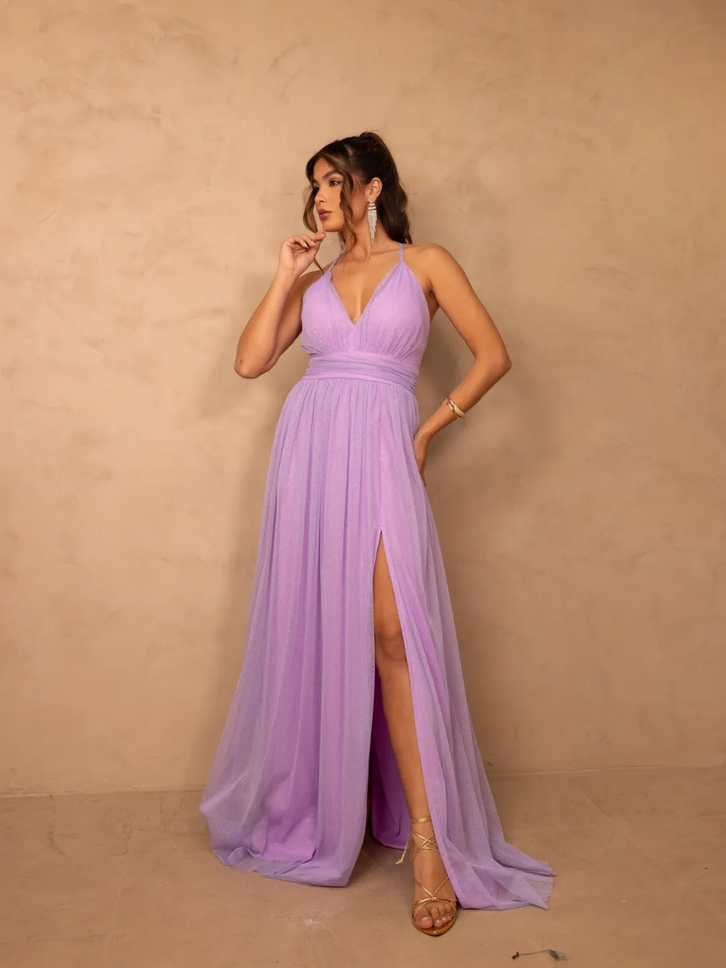 VESTIDO LARGO MORADO