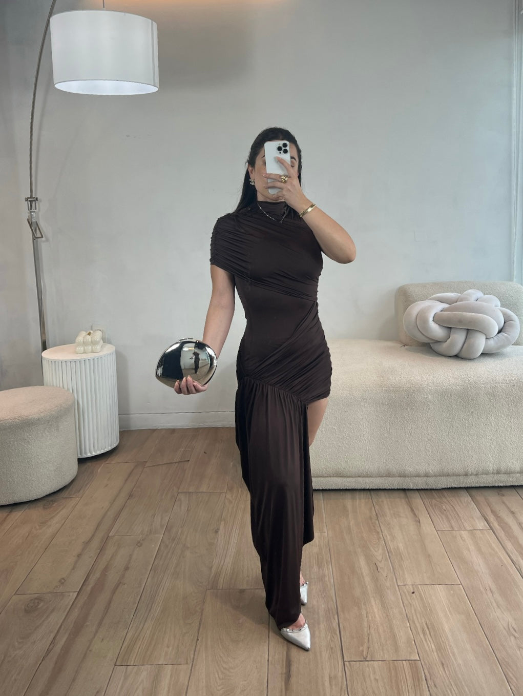 VESTIDO CORTO CAFÉ