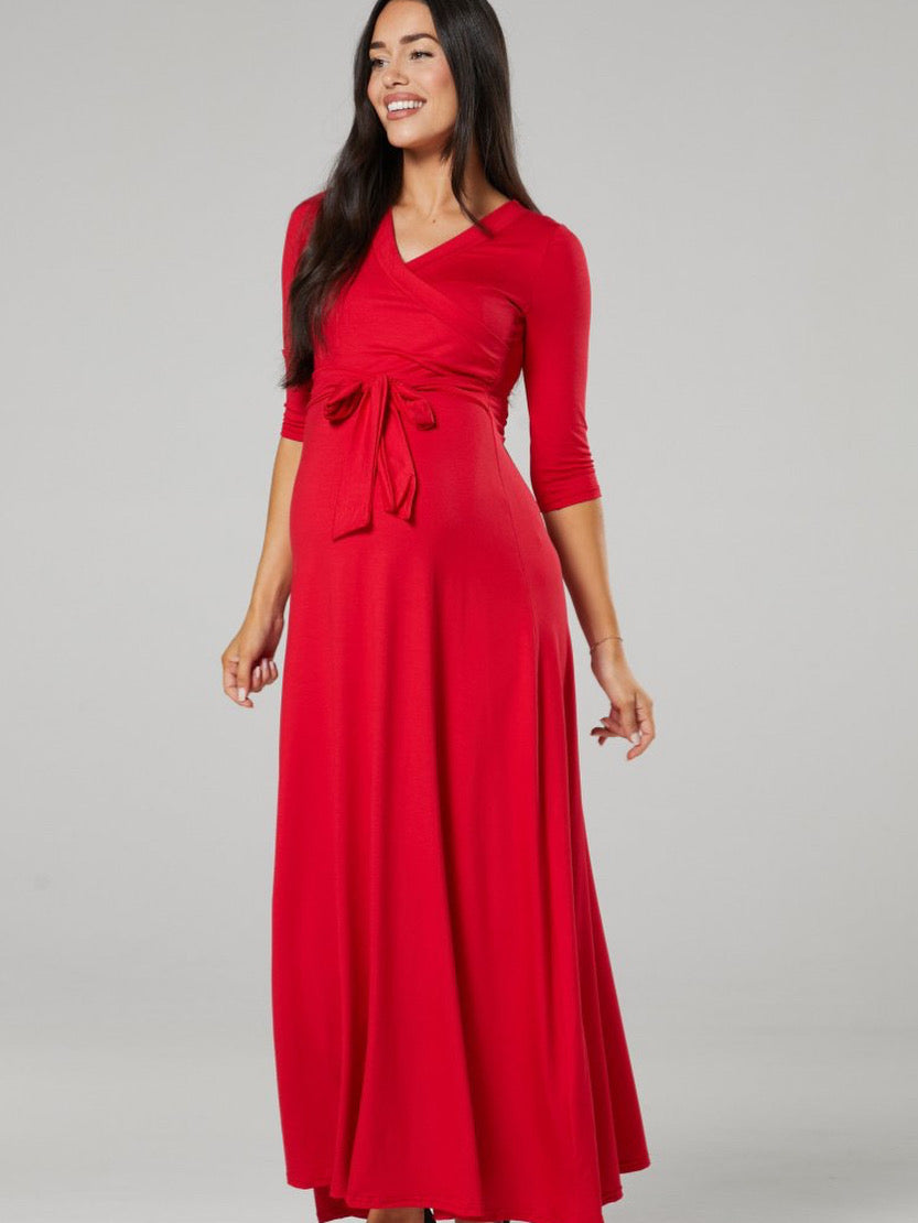 VESTIDO ROJO LARGO BÁSICO