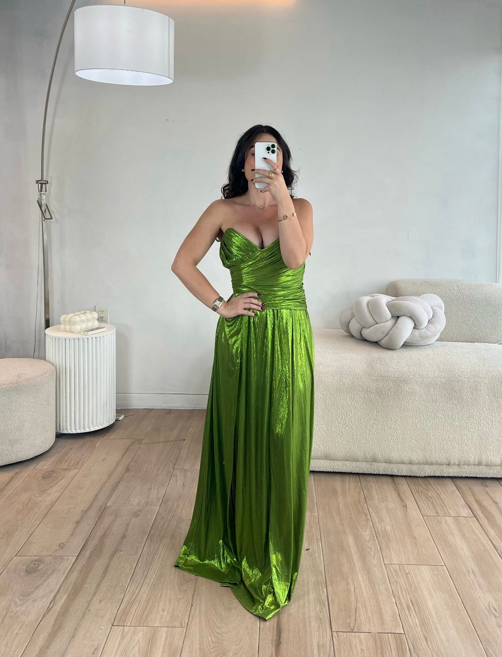 VESTIDO VERDE METÁLICO